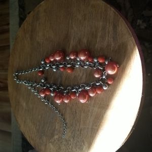 SOLD! Copper orange and silver necklace